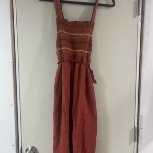 Free People linen smocked romper
